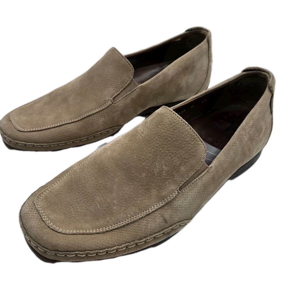 MEPHISTO BROWN LEATHER LOAFER MEN US 11 EUR 10.5 MADE IN PORTUGAL $290 Cool-Air